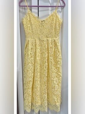 H&M Premium Studio Yellow Lace Sundress Size 6 NWOT